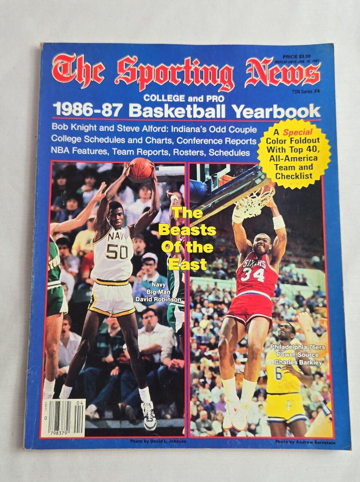 1986-87 Sporting News Basketball Yearbook Charles Barkley David Robinson