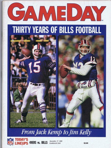 ORIGINAL Vintage Dec 17 1989 Gameday Magazine Program 49ers Bills Jim Kelly