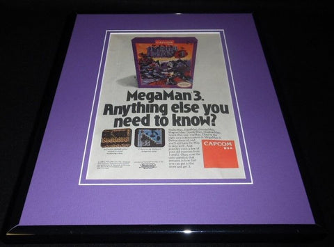 Mega Man 3 1991 Nintendo NES Capcom 11x14 Framed ORIGINAL Vintage Advertisement