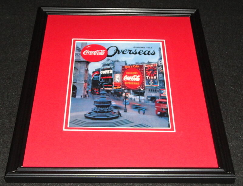 1954 Coca Cola Overseas Framed 11x14 Poster Display Official Repro