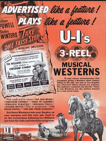 1949 Universal International Musical Western ORIGINAL Vintage 9x12 Industry Ad  