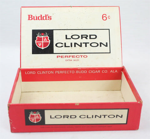 VINTAGE Budd's Lord Clinton Empty Cigar Box