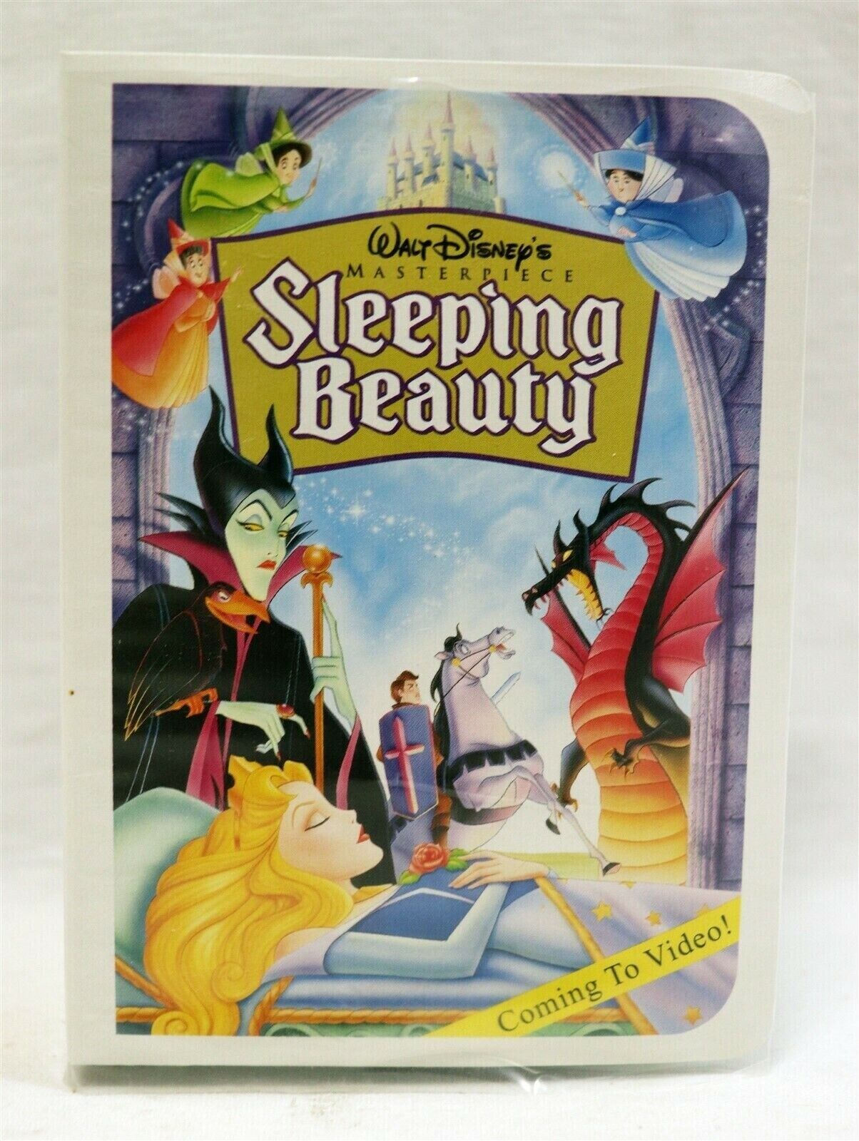 VINTAGE SEALED 1996 McDonald's Sleeping Beauty Mini VHS Box + Figure Set