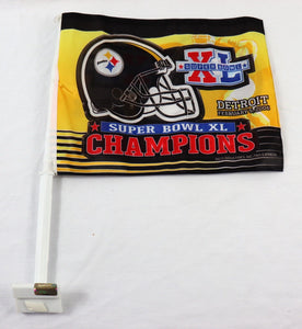 VINTAGE 2006 NFL Pittsburgh Steelers Super Bowl Champs Car Flag