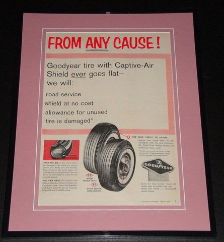 1959 Goodyear Tires Captive Air 11x14 Framed ORIGINAL Vintage Advertisement