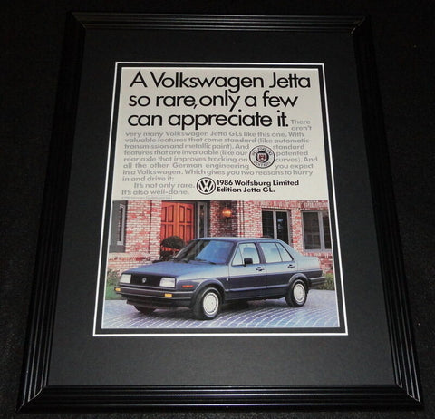 1986 Volkswagen VW Wolfsburg Ltd Edition Framed 11x14 ORIGINAL Advertisement