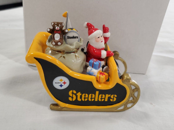 2008 Danbury Mint Pittsburgh Steelers Santa Claus Christmas Ornament w/ box