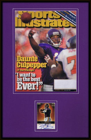 Daunte Culpepper Signed Framed 2000 Sports Illustrated Display TOPPS Vikings