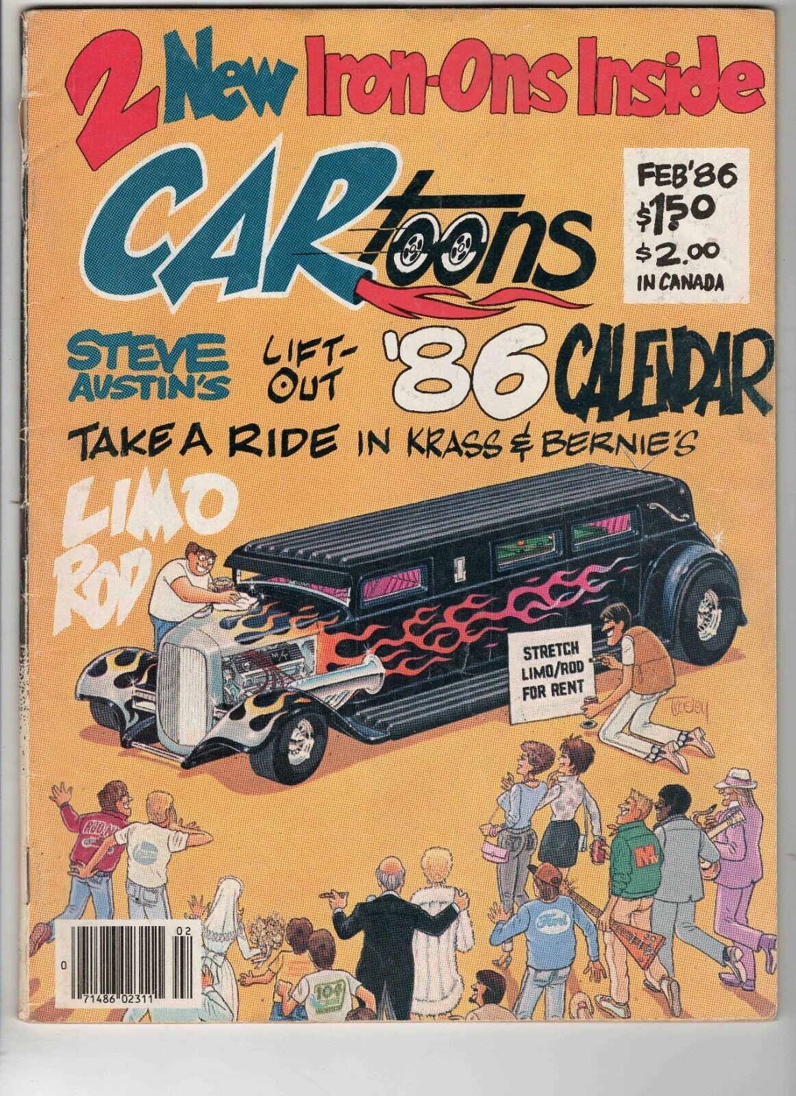 VINTAGE Feb 1986 Car Toons Magazine