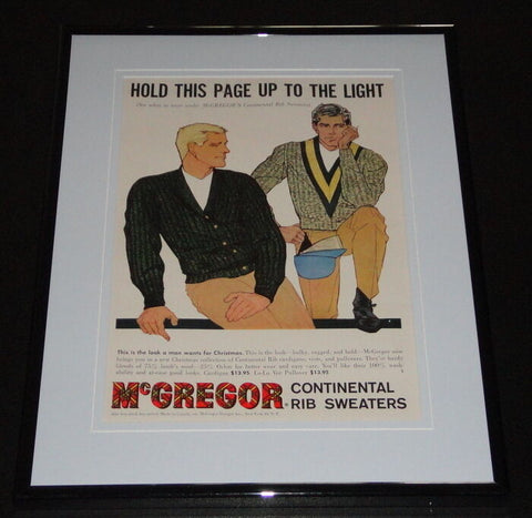 1959 McGregor Rib Sweaters 11x14 Framed ORIGINAL Vintage Advertisement