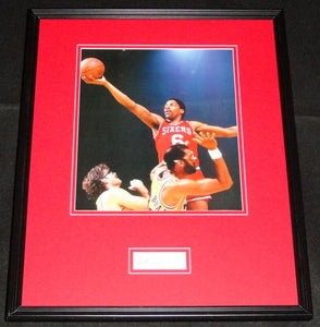 Julius Erving Dr J Signed Framed 16x20 Photo Set JSA vs Kareem Abdul Jabbar