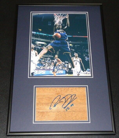 Roy Hibbert Signed Framed 12x18 Floorboard & Photo Display Pacers Georgetown B