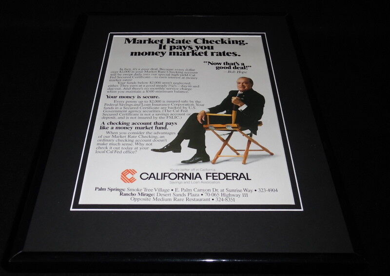 Bob Hope 1983 California Federal Savings 11x14 Framed ORIGINAL Advertisement 