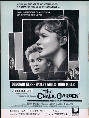 The Chalk Garden 1964 ORIGINAL Vintage 9x12 Industry Ad Hayley Mills  