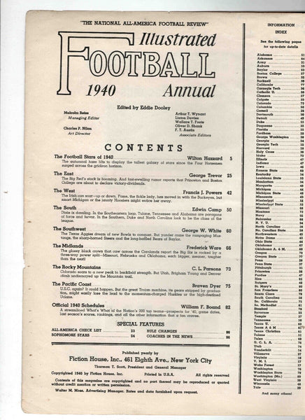 VINTAGE 1940 Illustrated Football Annual Magazine (Coverless)