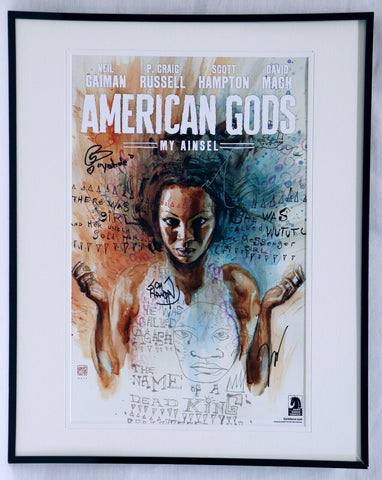 American Gods Cast Signed Framed 16x20 SDCC Poster