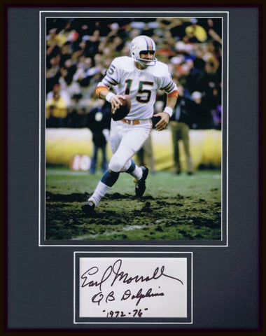 Earl Morrall Signed Framed 11x14 Photo Display Dolphins