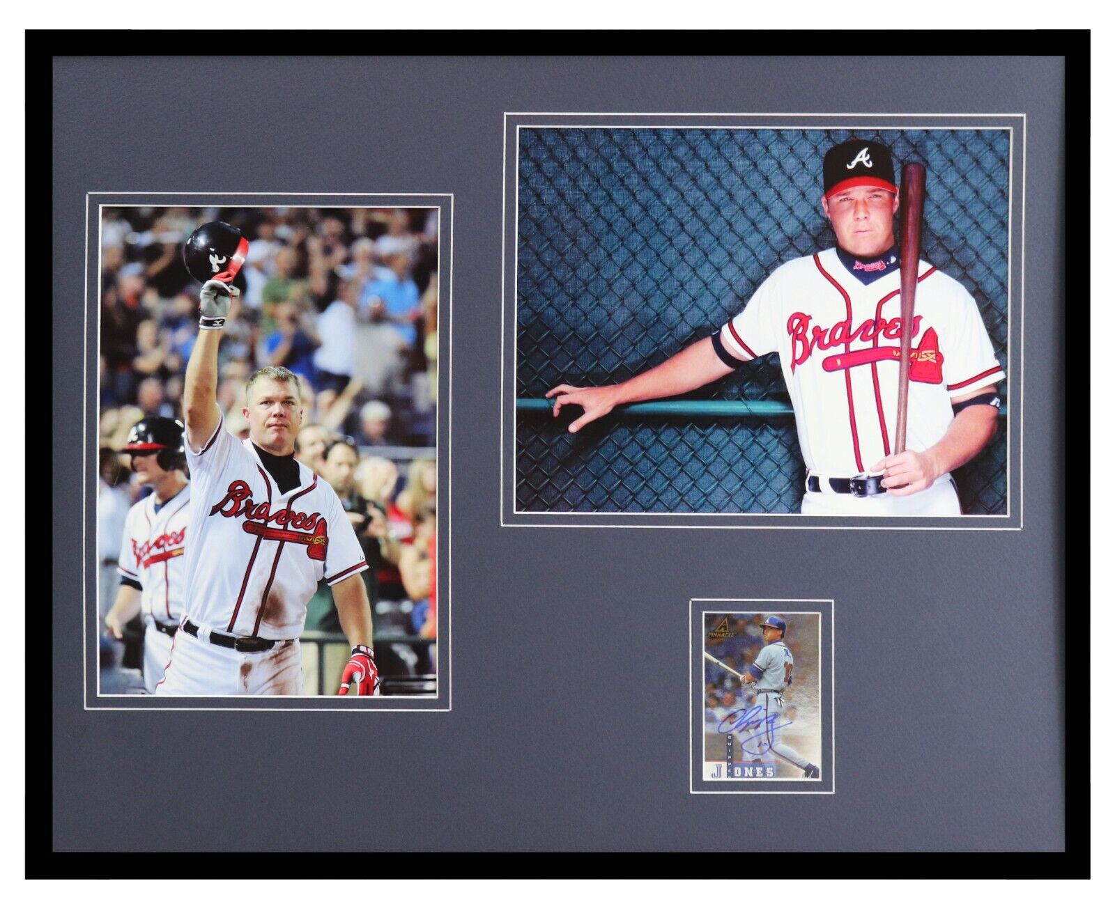 Chipper Jones Signed Framed 16x20 Photo Set JSA Atlanta Braves