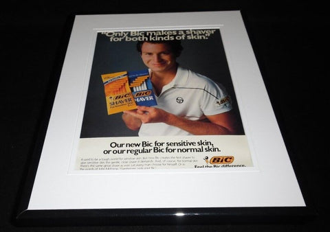 John McEnroe 1985 Bic Shaver Framed 11x14 ORIGINAL Vintage Advertisement