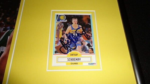 Detlef Schrempf Signed Framed 12x18 Photo Display Pacers Sonics