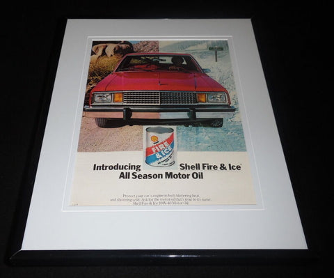 1979 Shell Fire & Ice Motor Oil Framed 11x14 ORIGINAL Vintage Advertisement