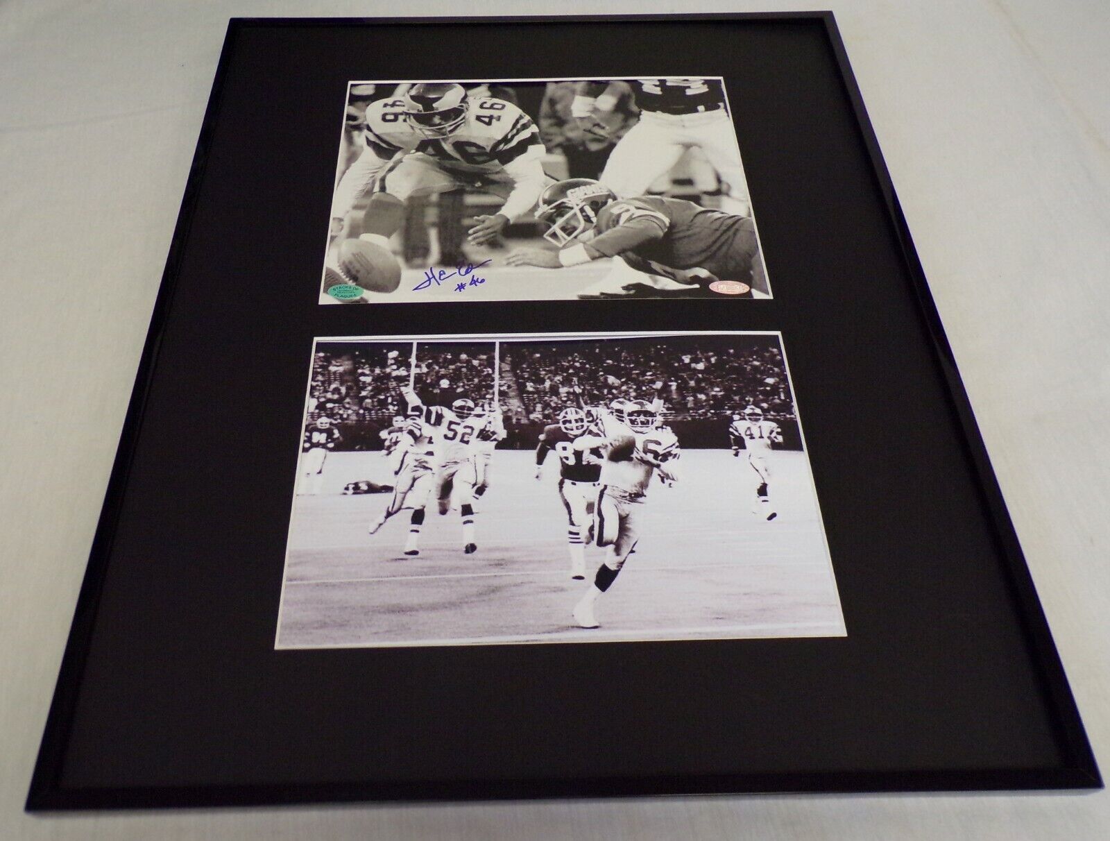 Herm Edwards Signed Framed 16x20 Miracle at Meadowlands Photo Set SOP Eagles