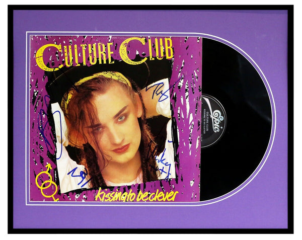 Culture Club Group Signed Framed 1982 Kissing to Be Clever Record Album Display