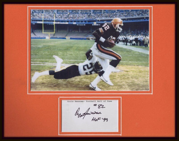 Ozzie Newsome Signed Framed 11x14 Photo Display Browns Alabama HOF Inscription