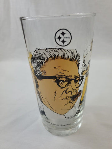 VINTAGE 1990 McDonald's Art Rooney Jack Lambert Ernie Stautner Glass Steelers