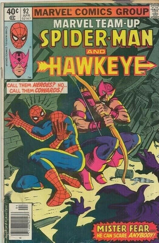 Marvel Team Up #92 ORIGINAL Vintage 1980 Marvel Comics Spider-Man Hawkeye