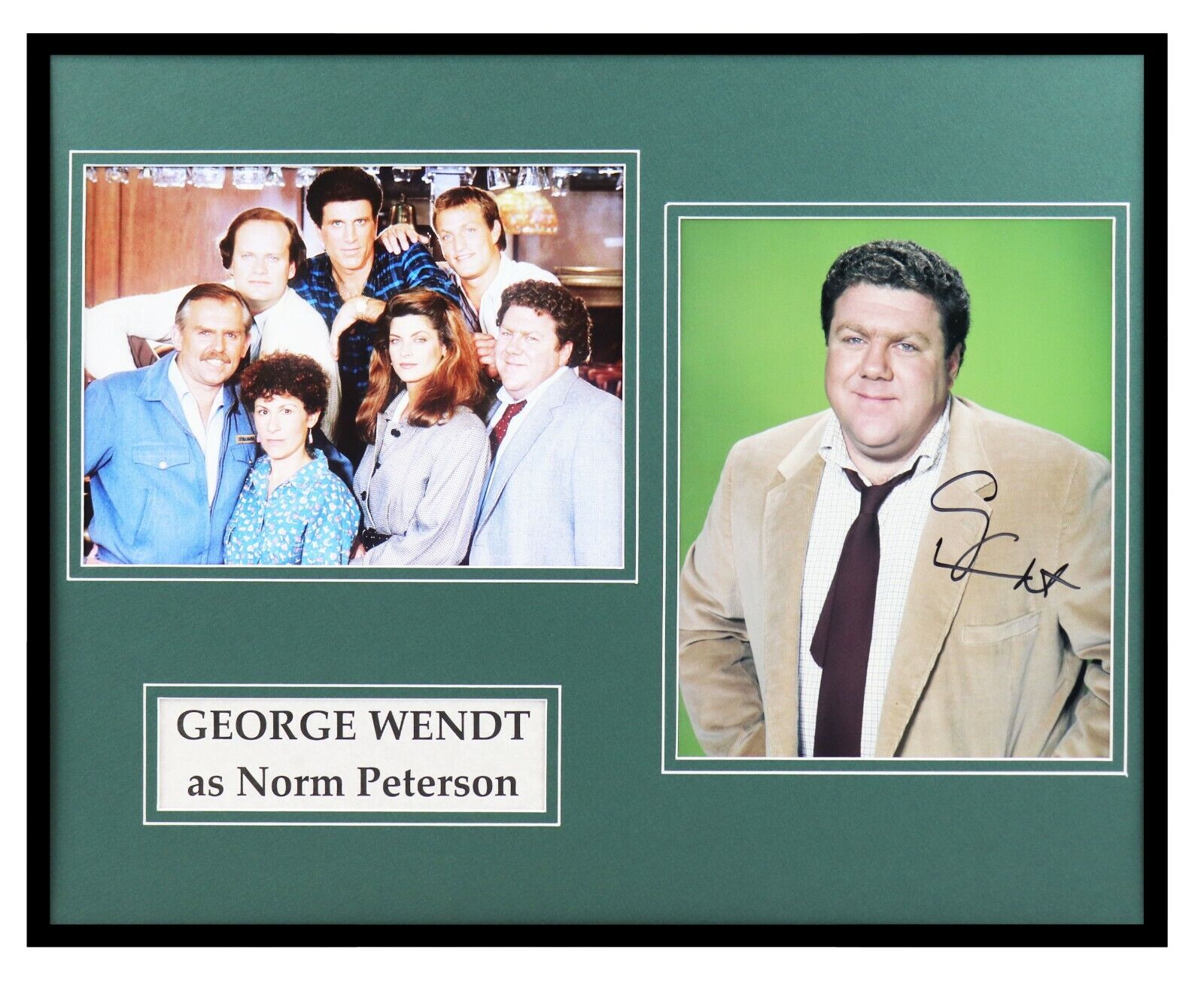 George Wendt Signed Framed 16x20 Photo Set AW Cheers Norm Peterson