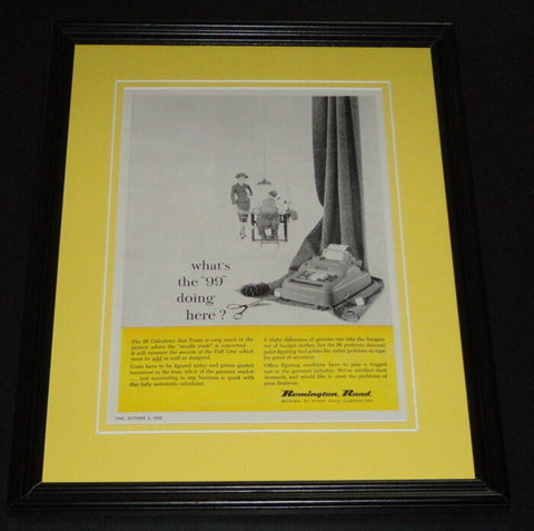 1955 Remington Rand Typewriter Framed ORIGINAL Vintage Advertisement Photo