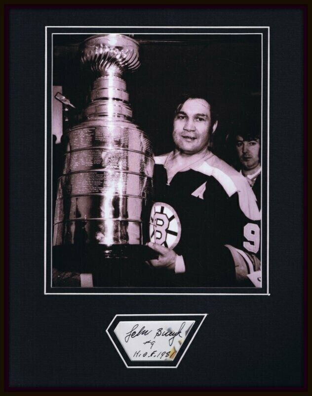 John Johnny Bucyk Signed Framed 11x14 Photo Display Bruins w/ Stanley Cup