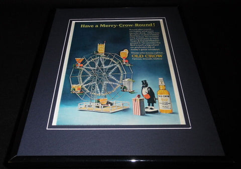 1966 Old Crow Whiskey Ferris Wheel 11x14 Framed ORIGINAL Vintage Advertisement 