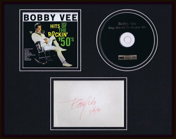 Bobby Vee Signed Framed 11x14 Hits of the Rockin 50s CD & Photo Display