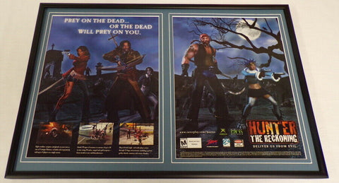 Hunter the Reckoning 2002 XBox Framed 12x18 ORIGINAL Advertising Display