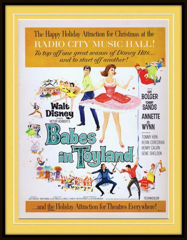 ORIGINAL Vintage 1961 Disney Babes in Toyland 11x14 Framed Advertisement  