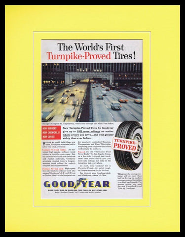 1959 Goodyear Tires Chicago Express Framed 11x14 ORIGINAL Vintage Advertisement