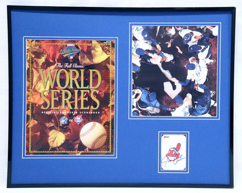 Joe Carter Signed Framed 16x20 World Series Program & Photo Set Blue Jays 