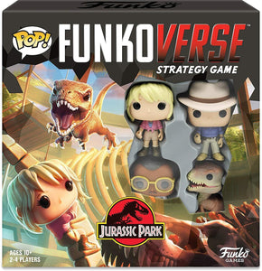 NEW SEALED POP! Funkoverse Board Game Jurassic Park #100 Base Set w/ 4 Figures