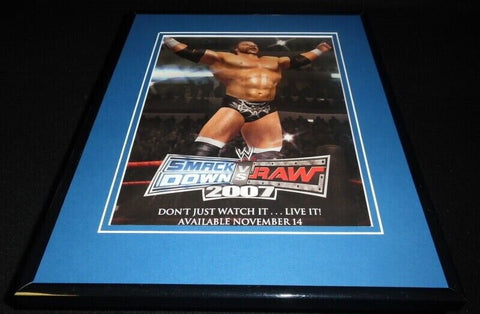 WWE Smackdown vs Raw 2007 Framed 11x14 ORIGINAL Vintage Advertisement 