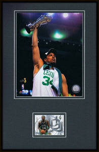 Paul Pierce Framed 11x17 Game Used Jersey & Photo Display Celtics Champs