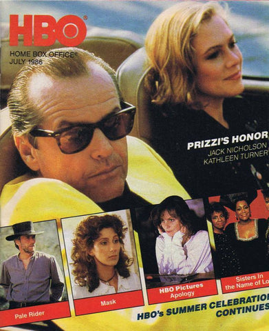 ORIGINAL Vintage July 1986 HBO Magazine Prizzi's Honor Jack Nicholson Mask