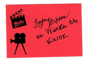 Lydia Green Graber Signed Index Card Wunka the Ewok Star Wars