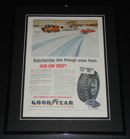 1959 Goodyear Tires 11x14 Framed ORIGINAL Vintage Advertisement