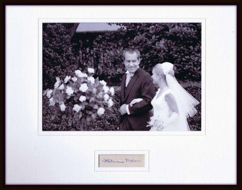 Patricia Nixon Signed Framed 11x14 Photo Display Wedding w/ Richard Nixon