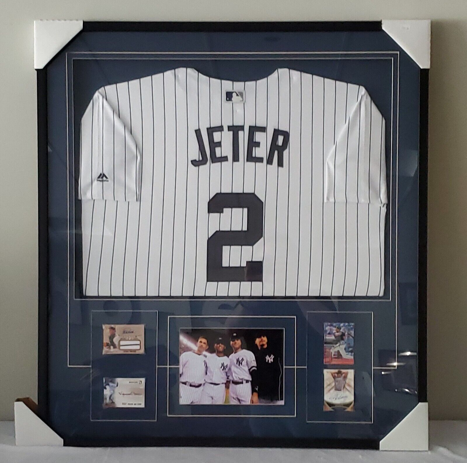 Core Four Yankees Signed Framed Jersey Display JSA Jeter Posada Rivera Pettitte