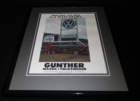 1980 Gunther Mazda / Volkswagen VW Miami Framed 11x14 ORIGINAL Advertisement