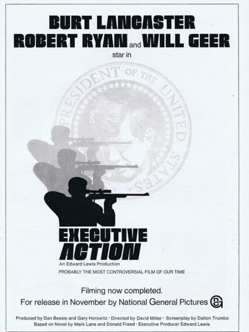 Executive Action 1973 ORIGINAL Vintage 9x12 Industry Ad Burt Lancaster Will Geer