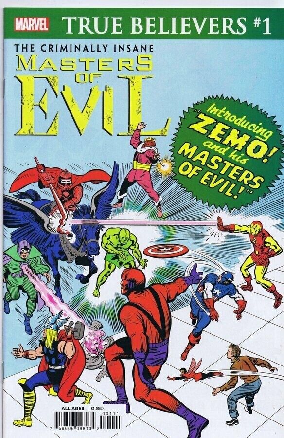 True Believers Criminally Insane Zemo Masters of Evil #1 2019 Marvel Comics 